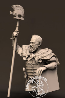 Germanic warrior in Roman lorica segmentata and skin Includes two heads