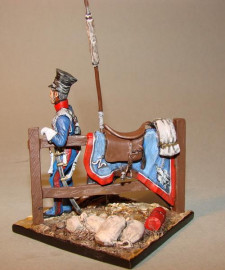 Polish Guard Lancer on foot with saddle