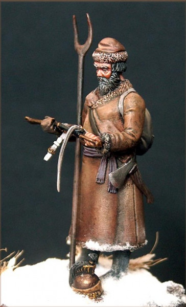 1/32 Partisan with a Pitchfork 1812 Tin toy soldier 54mm