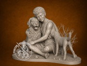 A boy with dogs